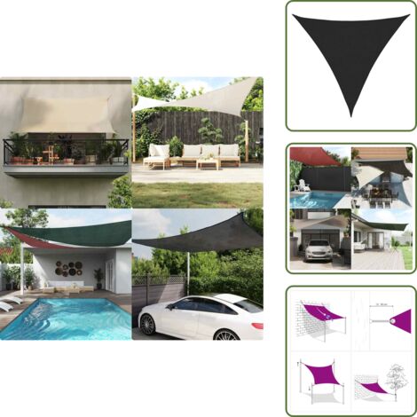The Living Store Toldo de vela negro HDPE 160 g/m² 4,5x4,5x4,5 m - Toldo de HDPE