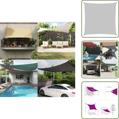 The Living Store Toldo de vela poliéster oxford 100% gris claro 2x2 m - Toldo de vela