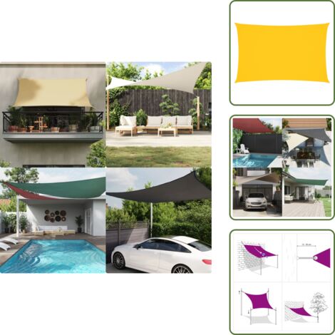 The Living Store Toldo de vela rectangular tela Oxford amarillo 2x4,5 m - Toldo rectangular