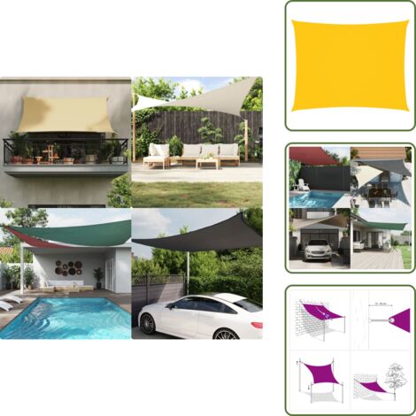 The Living Store Toldo de vela rectangular tela Oxford amarillo 3,5x4,5 m - Toldo rectangular