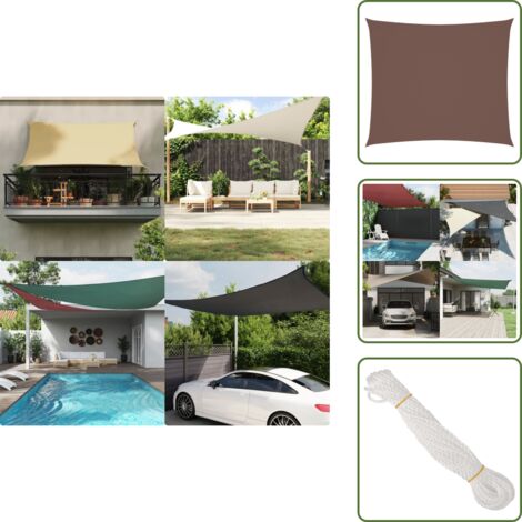 The Living Store Toldo de vela rectangular tela Oxford marrón 2x2,5 m - Toldo rectangular