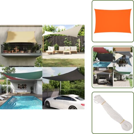 The Living Store Toldo de vela rectangular tela Oxford naranja 2x4 m - Toldo rectangular