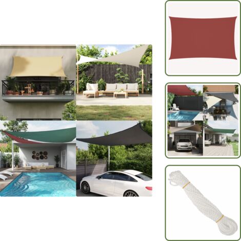 The Living Store Toldo de vela rectangular tela Oxford terracota 4x7 m - Toldo rectangular