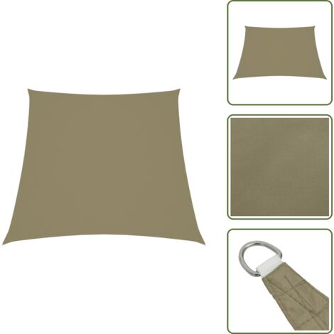 The Living Store Toldo de vela trapezoidal de tela oxford beige 2/4x3 m - Toldo trapezoidal