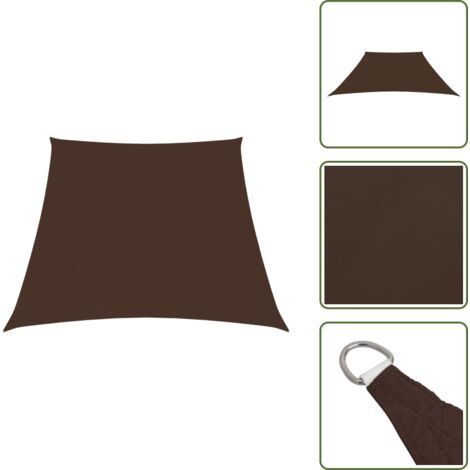 The Living Store Toldo de vela trapezoidal de tela oxford marrón 2/4x3 m - Toldo trapezoidal