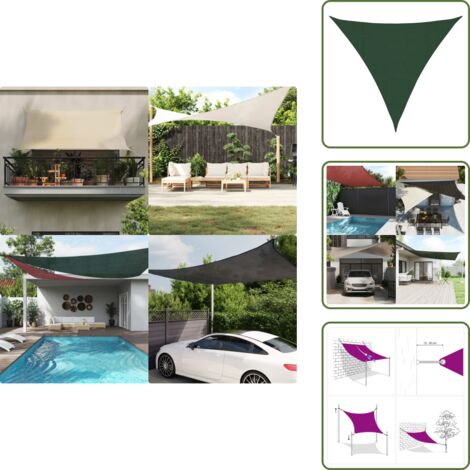 The Living Store Toldo de vela verde oscuro HDPE 160 g/m² 4x4x4 m - Sombrilla HDPE