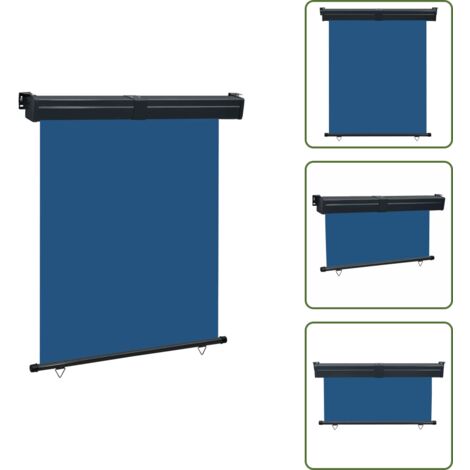 The Living Store Toldo lateral de balcón azul 145x250 cm - Toldo de balcón