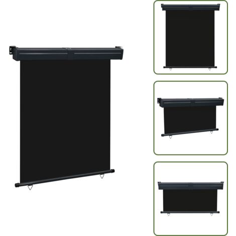 The Living Store Toldo lateral de balcón negro 145x250 cm - Toldo de balcón