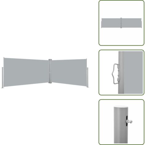 The Living Store Toldo Lateral Retráctil 160x600 cm Gris - Toldo retráctil