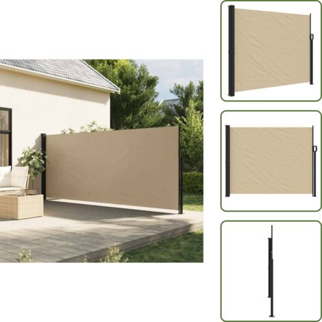 The Living Store Toldo lateral retráctil beige 160x600 cm - Toldo retráctil
