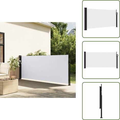 The Living Store Toldo lateral retráctil blanco 100x500 cm - Toldo retráctil