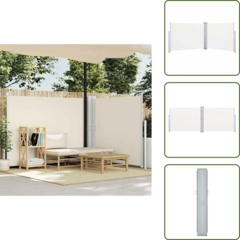 The Living Store Toldo lateral retráctil color crema 140x1000 cm - Toldo de jardín