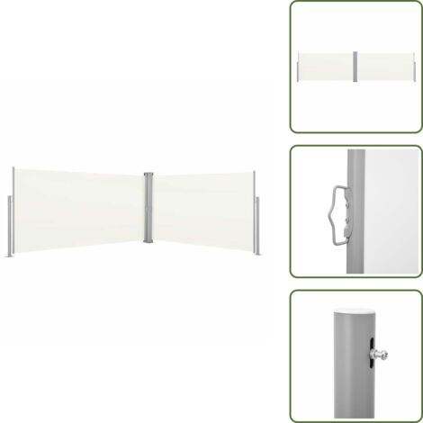 The Living Store Toldo lateral retráctil color crema 160x600 cm - Toldo retráctil