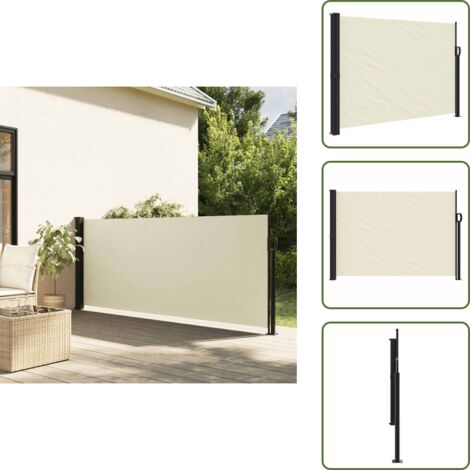 The Living Store Toldo lateral retráctil crema 140x500 cm - Toldo retráctil