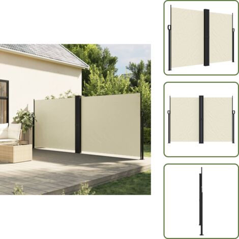 The Living Store Toldo lateral retráctil crema 180x1000 cm - Toldo retráctil