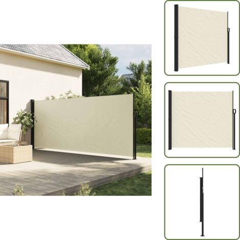 The Living Store Toldo lateral retráctil crema 180x600 cm - Toldo retráctil