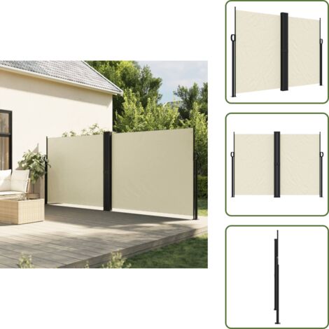 The Living Store Toldo lateral retráctil crema 180x600 cm - Toldo retráctil