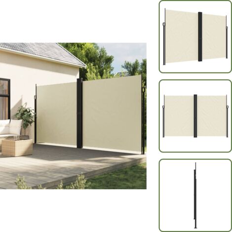 The Living Store Toldo lateral retráctil crema 220x1000 cm - Toldo de jardín