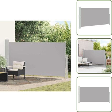 The Living Store Toldo lateral retráctil de jardín gris 170x300 cm - Toldo de jardín