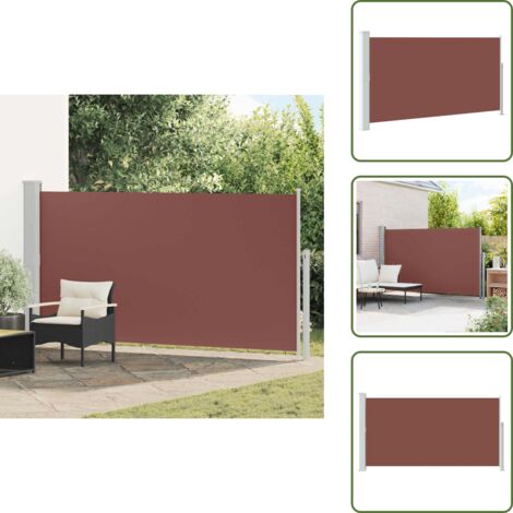The Living Store Toldo lateral retráctil de jardín marrón 170x300 cm - Toldo de jardín