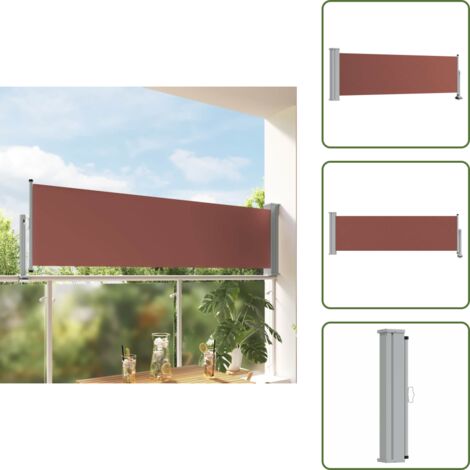 The Living Store Toldo lateral retráctil de jardín marrón 80x300 cm - Toldo de jardín