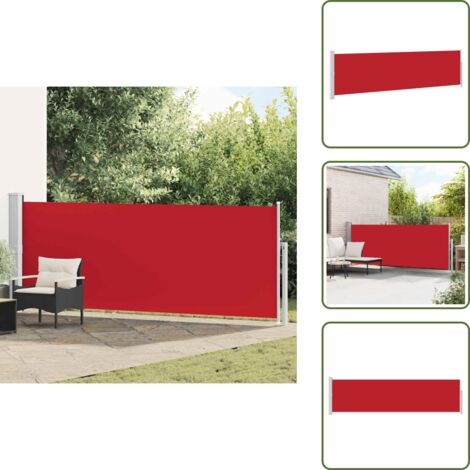 The Living Store Toldo lateral retráctil de jardín rojo 140x500 cm - Toldo para terraza