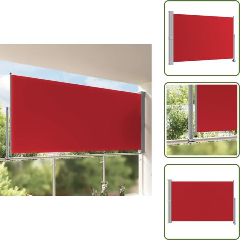 The Living Store Toldo lateral retráctil de jardín rojo 160x300 cm - Toldo de jardín