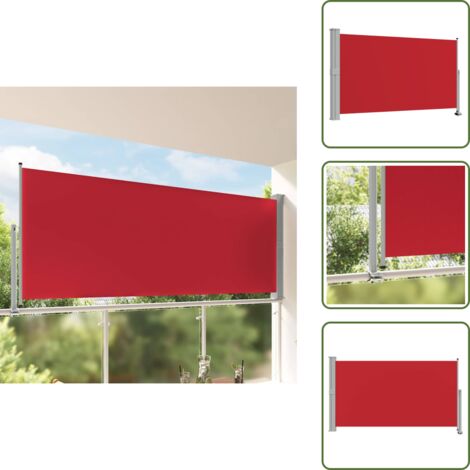 The Living Store Toldo lateral retráctil de patio rojo 140x300 cm - Toldo retráctil