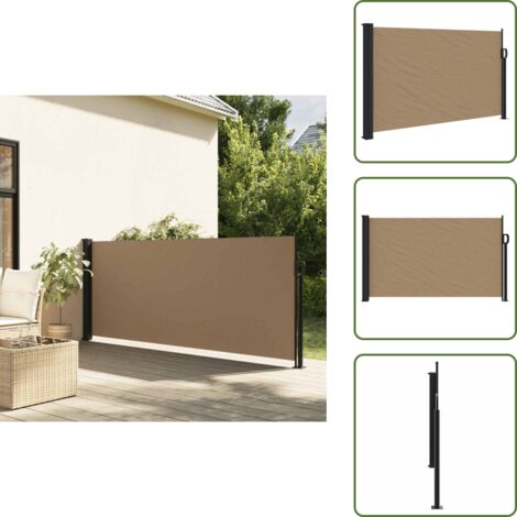 The Living Store Toldo lateral retráctil gris taupe 120x500 cm - Toldo retráctil