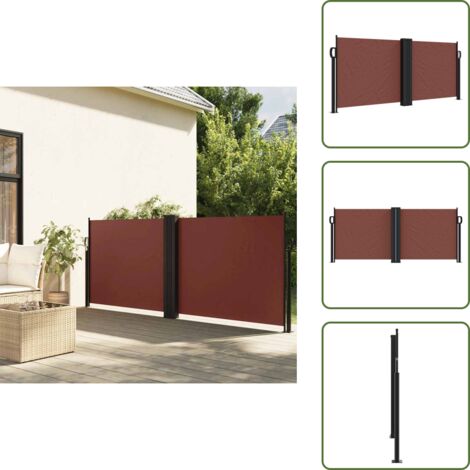 The Living Store Toldo lateral retráctil marrón 100x1000 cm - Toldo retráctil