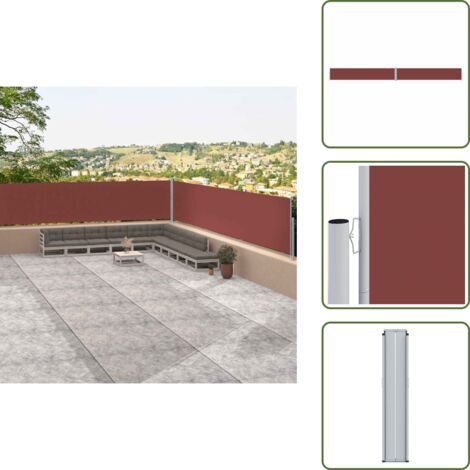 The Living Store Toldo lateral retráctil marrón 117x1200 cm - Toldo de jardín