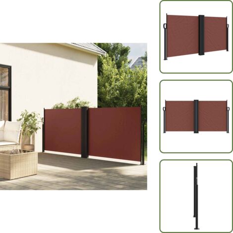 The Living Store Toldo lateral retráctil marrón 120x1000 cm - Toldo retráctil