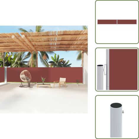 The Living Store Toldo lateral retráctil marrón 160x1200 cm - Toldo de jardín