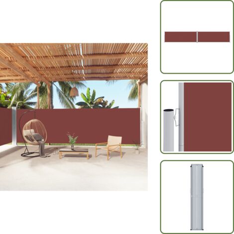 The Living Store Toldo lateral retráctil marrón 180x1000 cm - Toldo de jardín