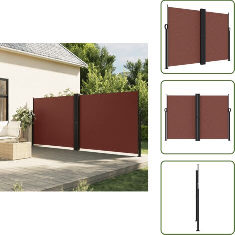 The Living Store Toldo lateral retráctil marrón 180x1000 cm - Toldo retráctil