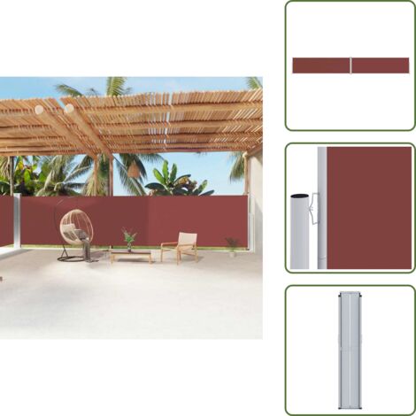 The Living Store Toldo lateral retráctil marrón 180x1200 cm - Toldo de jardín