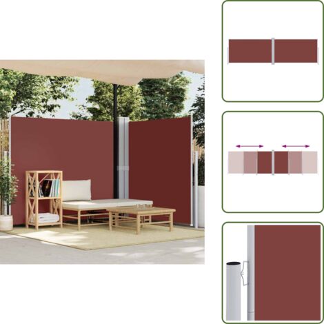 The Living Store Toldo lateral retráctil marrón 180x600 cm - Toldo de jardín