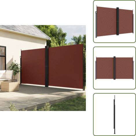 The Living Store Toldo lateral retráctil marrón 200x1200 cm - Toldo de jardín