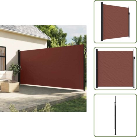 The Living Store Toldo lateral retráctil marrón 200x500 cm - Toldo retráctil