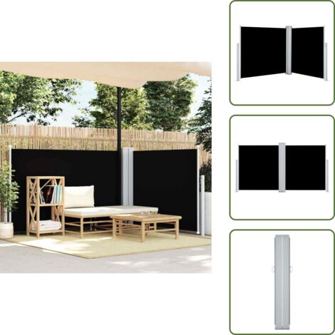The Living Store Toldo lateral retráctil negro 100x600 cm - Toldo de jardín