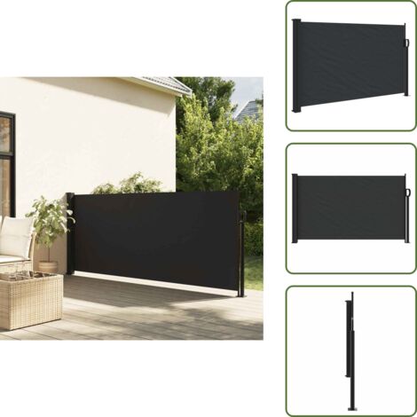 The Living Store Toldo lateral retráctil negro 120x600 cm - Toldo retráctil
