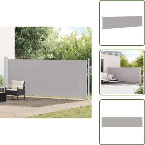 The Living Store Toldo lateral retráctil para patio gris 600x160 cm - Toldo para terraza