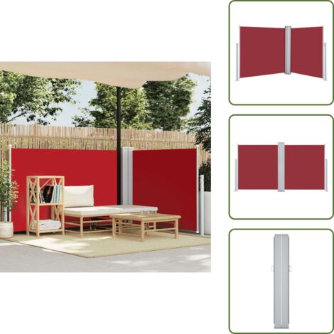 The Living Store Toldo lateral retráctil rojo 100x600 cm - Toldo de jardín