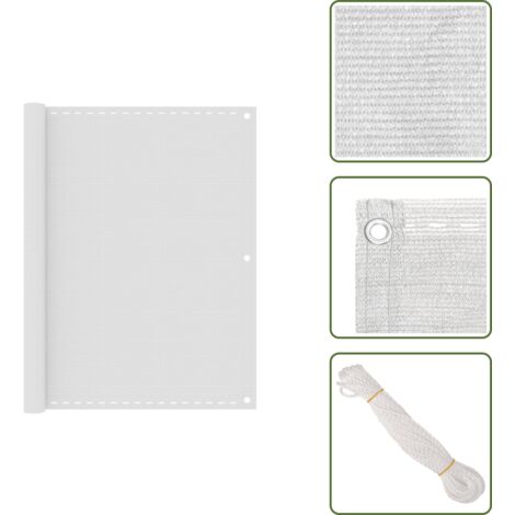 The Living Store Toldo para balcón HDPE blanco 120x400 cm - Mampara para balcón