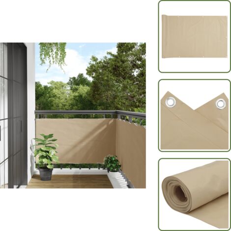 The Living Store Toldo para balcón tela oxford beige 75x500 cm - Toldo para balcón beige