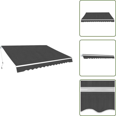 The Living Store Toldo plegable de operación manual 350 cm antracita - Toldo manual