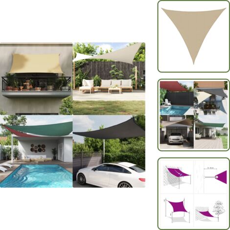 The Living Store Toldo retráctil 100% poliéster oxford beige 2x2x2 m - Toldo de vela