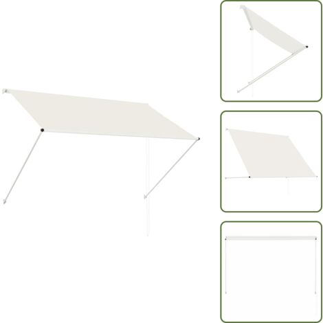 The Living Store Toldo retráctil 200x150 cm crema - Toldo para ventana