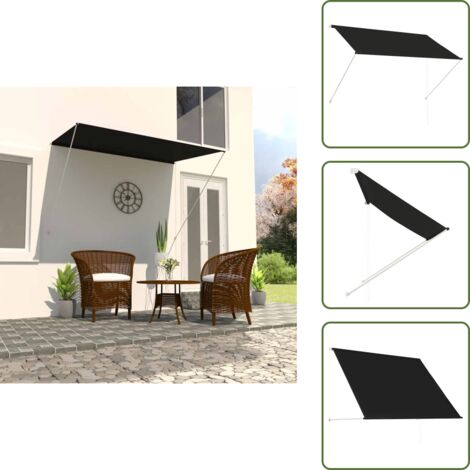 The Living Store Toldo retráctil 200x150 cm gris antracita - Toldo para ventana
