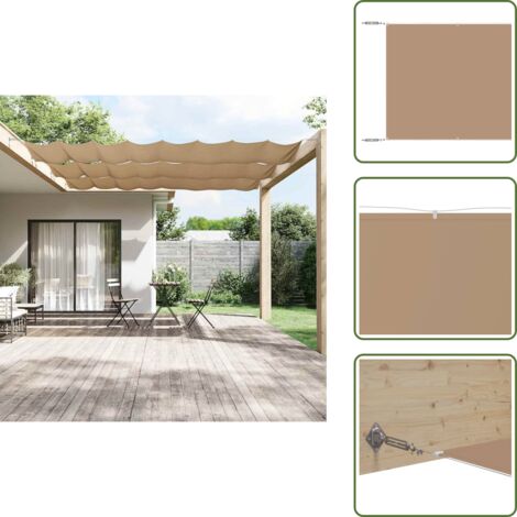 The Living Store Toldo vertical tela oxford gris taupe 100x800 cm - Toldo de balcón